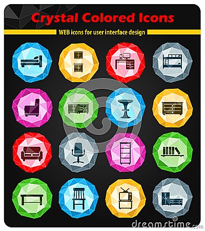 Furniture simply icons Stock Photo