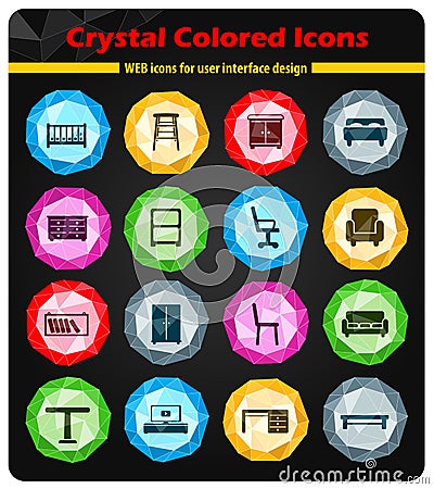 Furniture simply icons Stock Photo