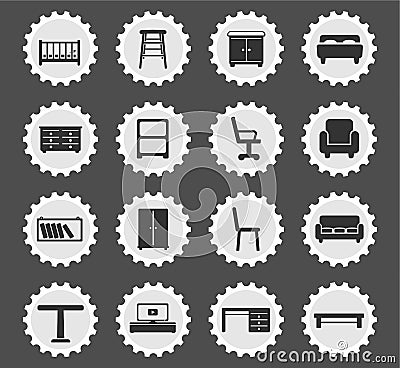 Furniture simply icons Stock Photo