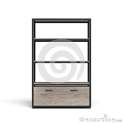 Furniture for stores - empty shelves - white background Stock Photo