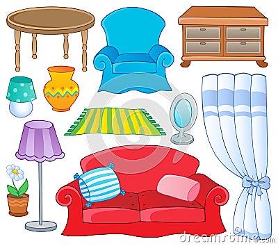 Furniture theme collection 1 Vector Illustration