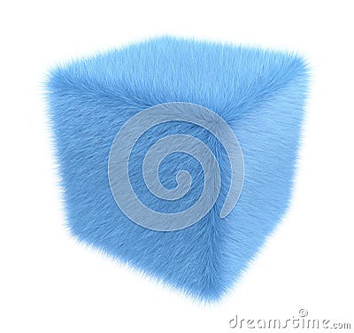 Furry blue cube Stock Photo