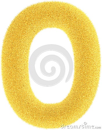 Furry yellow letter Stock Photo
