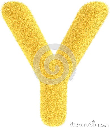 Furry yellow letter Stock Photo