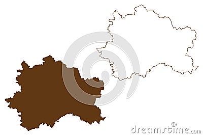 Furstenfeldbruck district Federal Republic of Germany, rural district Upper Bavaria, Free State of Bavaria map vector Vector Illustration