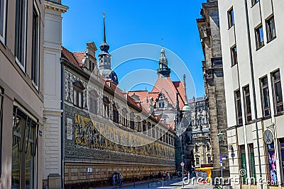 The FÃ¼rstenzug or Procession of Princes in Dresden Germany Editorial Stock Photo