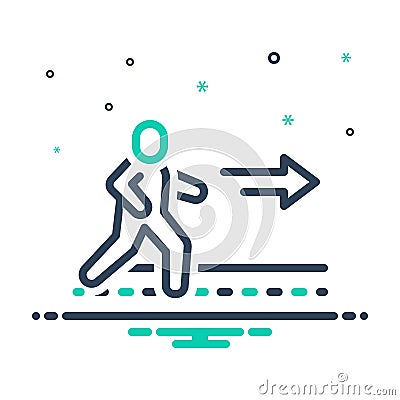 Mix icon for Further, ahead and onward Vector Illustration