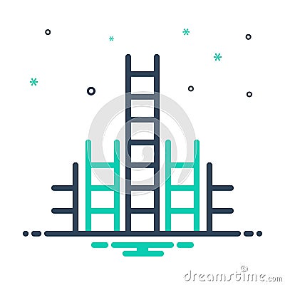 Mix icon for Further, ladder and follow Vector Illustration