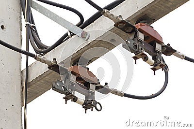 Fuses and cable high voltage Stock Photo
