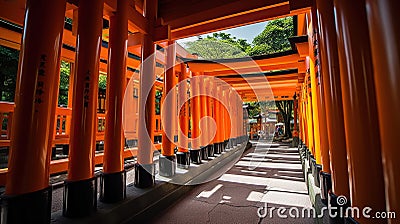 Fushimi Inari Taisha Shrine in Kyoto. Generative Ai Stock Photo