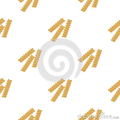 Fusilli icon pasta in cartoon style isolated on white background. Types of pasta pattern stock vector illustration. Vector Illustration