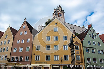 Fussen Bavarian city famous for its castle on the romantic road Editorial Stock Photo
