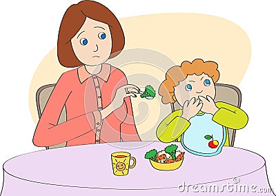 Fussy eater Vector Illustration