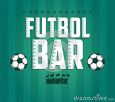 Futbol - football - soccer Bar Menu card design Vector Illustration