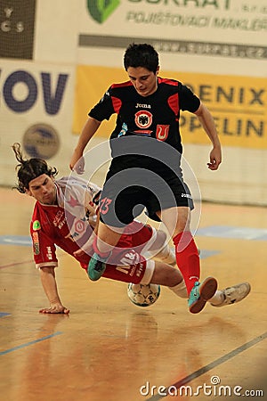 Futsal - Agon Rexha and Tomas Matejka Editorial Stock Photo