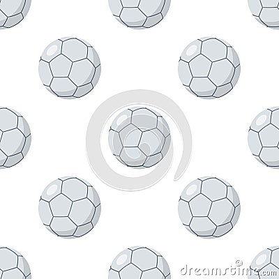 Futsal Ball Flat Icon Seamless Pattern Vector Illustration