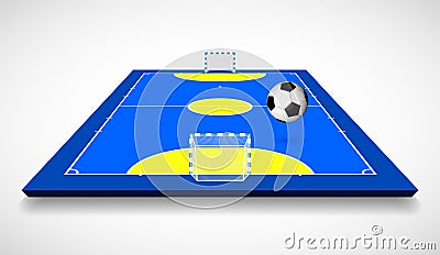 Futsal court or field with ball perspective view vector illustration Vector Illustration