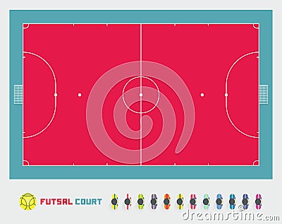 Futsal court Vector Illustration