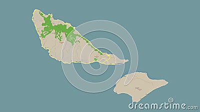 Futuna Island - Wallis and Futuna outlined. Topo French Stock Photo