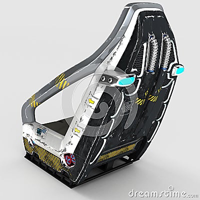 Futur design of an aerospace chair for special purposes. Cartoon Illustration