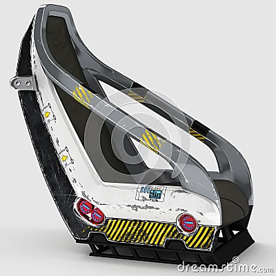 Futur design of an aerospace chair for special purposes. Cartoon Illustration