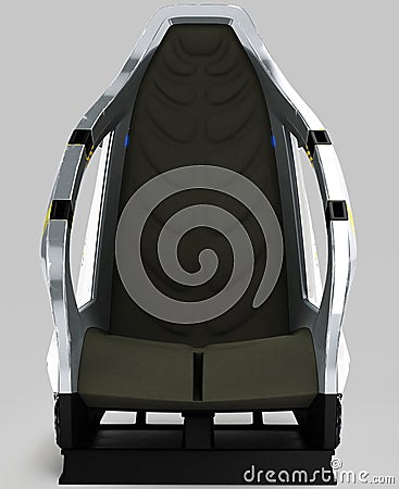 Futur design of an aerospace chair for special purposes. Cartoon Illustration