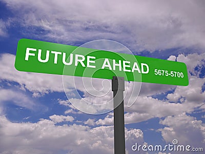 Future ahead sign Stock Photo