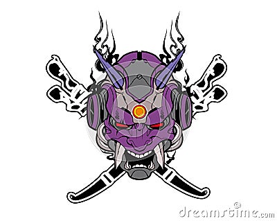 future android cybernetic robot head design vector Stock Photo