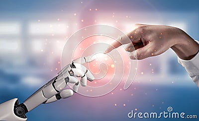 Future artificial intelligence robot and cyborg Stock Photo