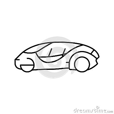 future car self vehicle line icon vector illustration Cartoon Illustration