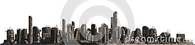 Future Cityscape Isolated On White 3D Illustration Cartoon Illustration