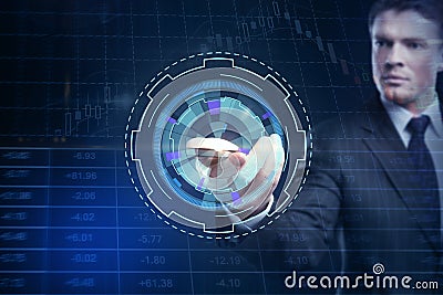 Future, communication and forex concept Stock Photo