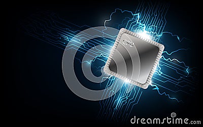 future computer processor, electronic technology background, vector cpu generation Vector Illustration