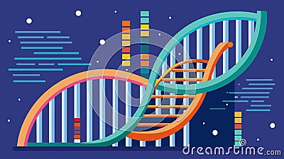 The future of data storage has arrived as the crisp lines of binary code fuse with the graceful curves of a DNA double Vector Illustration