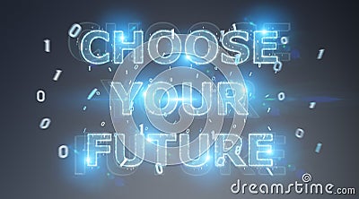 Future decision text interface 3D rendering Stock Photo