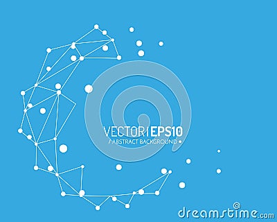 Future design background for business presentation. Blue globe with lines and dots. Connection concept. Vector Illustration