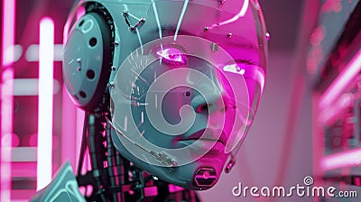 The future is here. Introducing the new AI-powered robot that will change the way you live Stock Photo