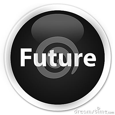 Future premium black round button Cartoon Illustration