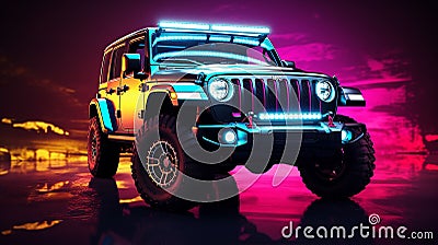 Future Jeep Concept Genarative Art Stock Photo