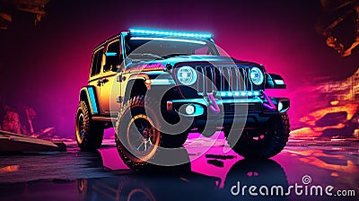 Future Jeep Concept Genarative Art Stock Photo