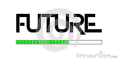 Future loading, progress bar, techno design, rough texture. Vector Illustration