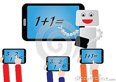 Future math classroom Vector Illustration