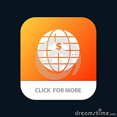 Future Of Money, Bitcoin, Block chain, Crypto currency, Decentralized Mobile App Button. Android and IOS Glyph Version Vector Illustration
