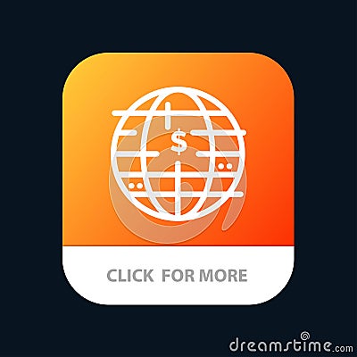 Future Of Money, Bitcoin, Block chain, Crypto currency, Decentralized Mobile App Button. Android and IOS Line Version Vector Illustration