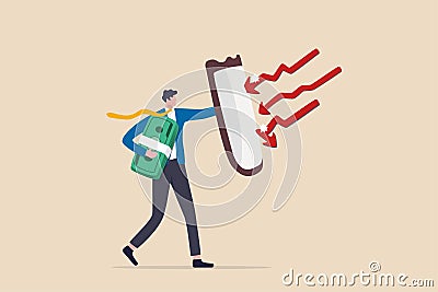 Future proof wealth management, inflation protection or protect from stock market crash, investment stock in market downturn Vector Illustration