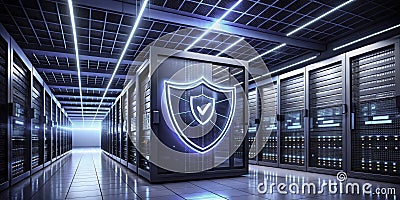 Future-Proofing Data: A Minimalist Cybersecurity Infrastructure with Advanced Server Technology and Robust Stock Photo