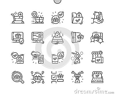Future shoping Well-crafted Pixel Perfect Vector Thin Line Icons Vector Illustration