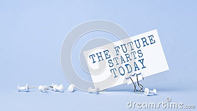 The future starts today - concept of text on business card Stock Photo
