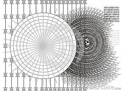 Future technological concept computer tech cbackground vector Vector Illustration