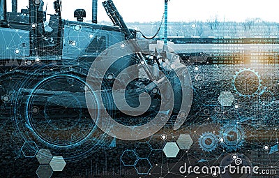 Future technologies for fully automating the paving process using artificial intelligence and minimizing costs Stock Photo